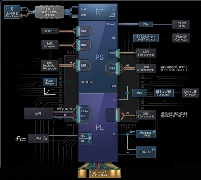 HTG-ZRF-HH — Half-size PCIE ZYNQ UltraScale+ RFSoC Board